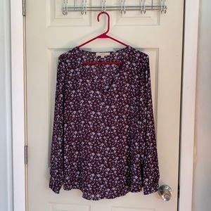 Deep purple floral blouse